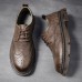 Men Comfy Round Toe Lace Up Oxfords Brogue Casual Shoes