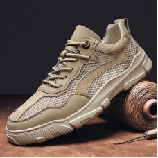 Men Breathable Brief Lace Up Rubber Soled Casual Sport Shoes