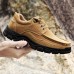 Men Genuine Leather Slip Resistant Soft Sole Lace  up Casual Shoes