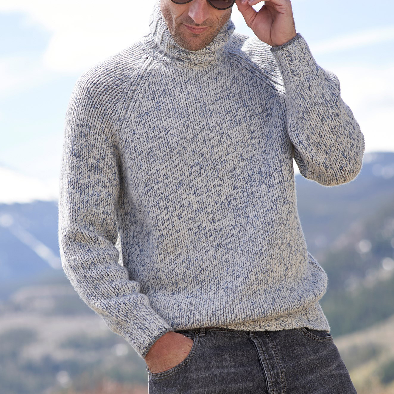 men's turtleneck wool sweater HF1105-03-04